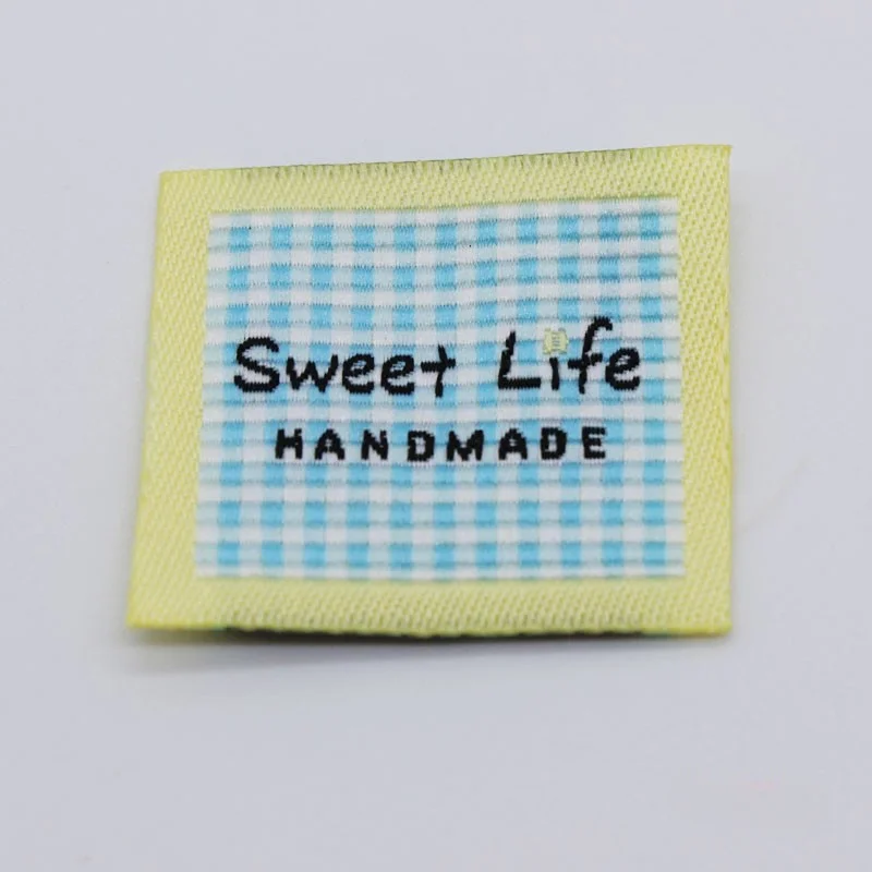 Color lattice handmade woven label cloth label spot DIY handmade label