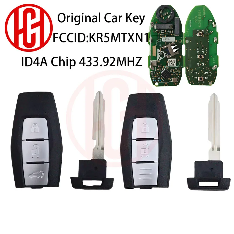 

Original Smart Remote Control Key Fob 2/3 Buttons 433MHz 4A Chip for Mitsubishi Outlander 2021-2022 FCC ID: KR5MTXN1