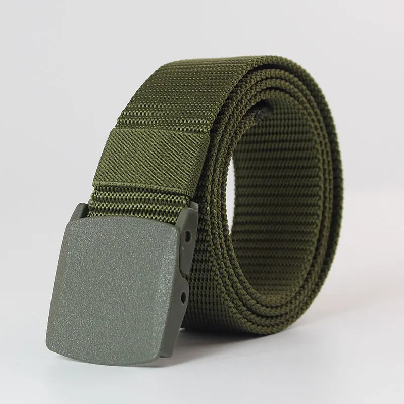 Classic Men Women Belts Military Nylon Adjustable Belt Outdoor Travel Tactical Waist Belt with Plastic Buckle for Pants