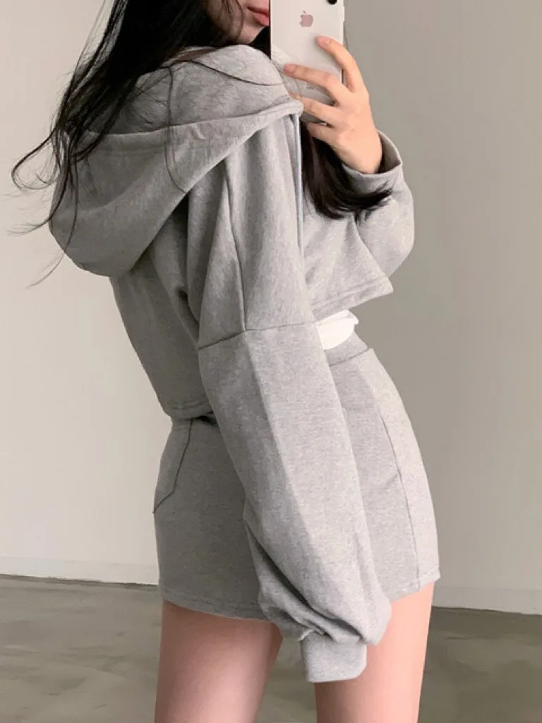 Conjunto de Jaqueta Curta Estilosa e Saia de Cintura Alta, Nova Chegada de Outono, Estilo Bodycon Emaecido para Mulheres