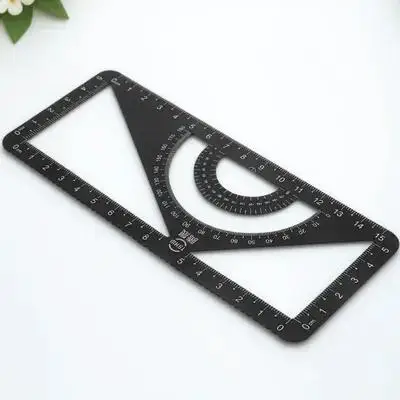 Alloy Straightedge Triangle Protractor Set Drawing Measurement Ruler Drawing Protractor Set School Stationery Tools