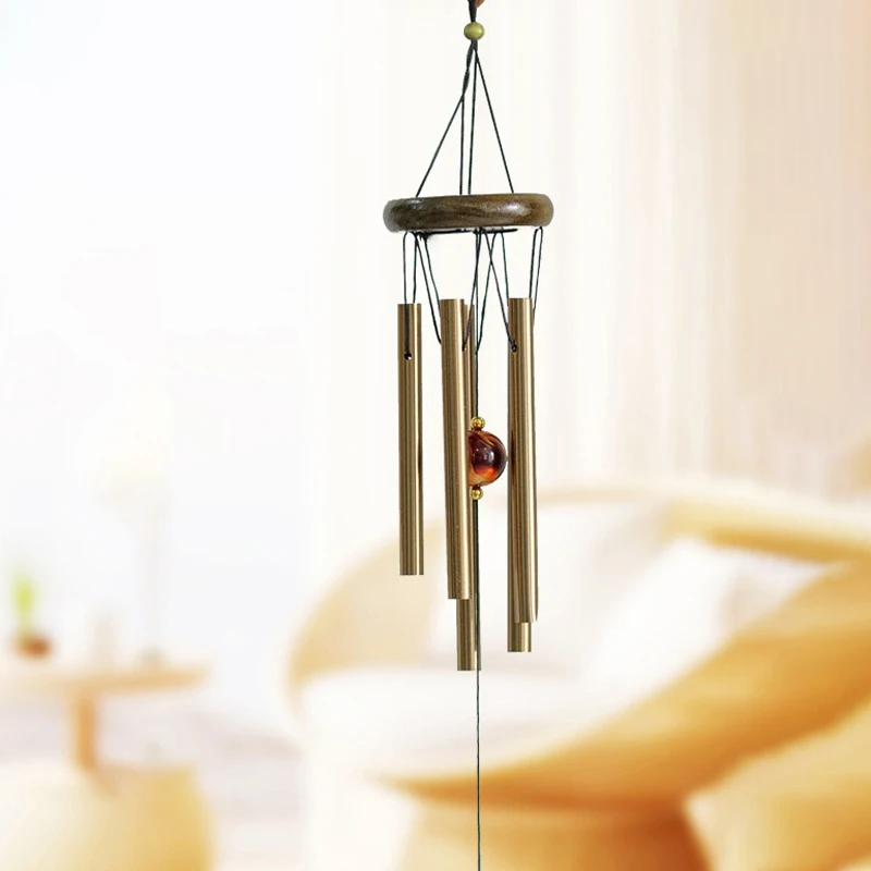 Retro Animal Element 5 Tubes Wind Chimes Aluminum Tube Metal Hanging Ornaments Home Balcony Outdoor Decor Craft Nice Sound