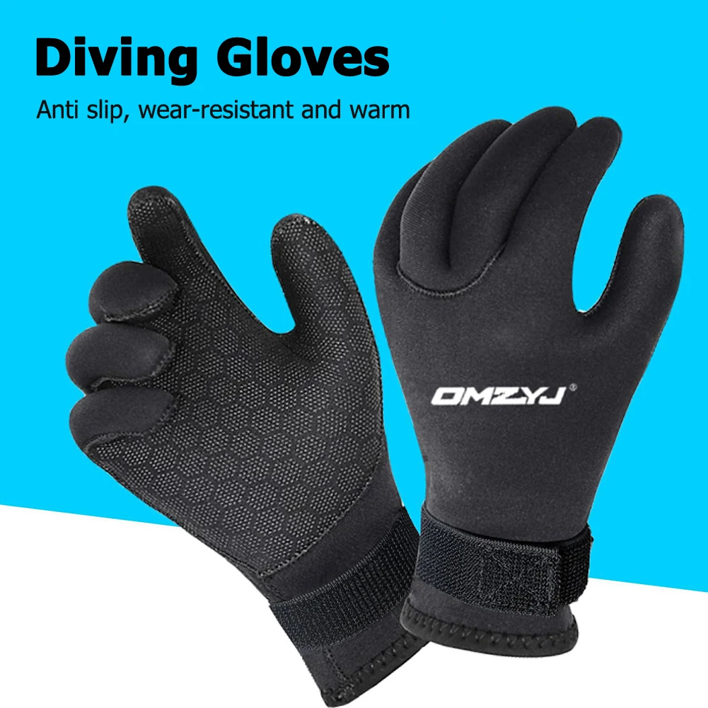 5mm Scuba Diving Gloves Waterproof Five Finger Dive Gloves Anti Slip Surfing Gloves for Diving Snorkeling Surfing