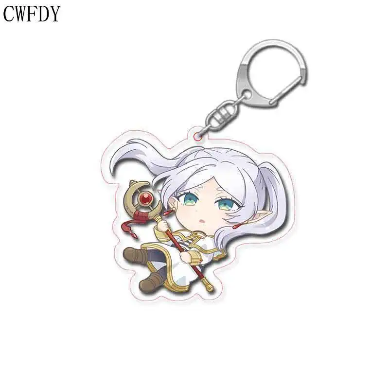 Anime Frieren: Beyond Journey's End Acrylic Keychain Frieren at the Funeral Figure Key Chain Accessories For Fans Cosplay Props