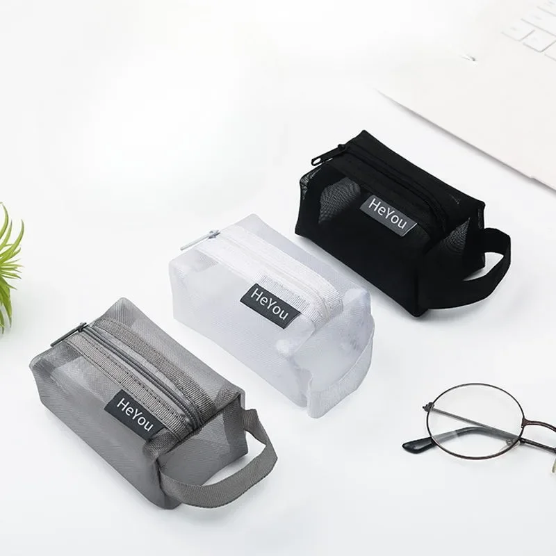 

Mini Zipper Mesh Bags Small Holiday Travel Kit Storage Pouch Beauty Makeup Lipstick Cosmetic Organizer ID Card Portable