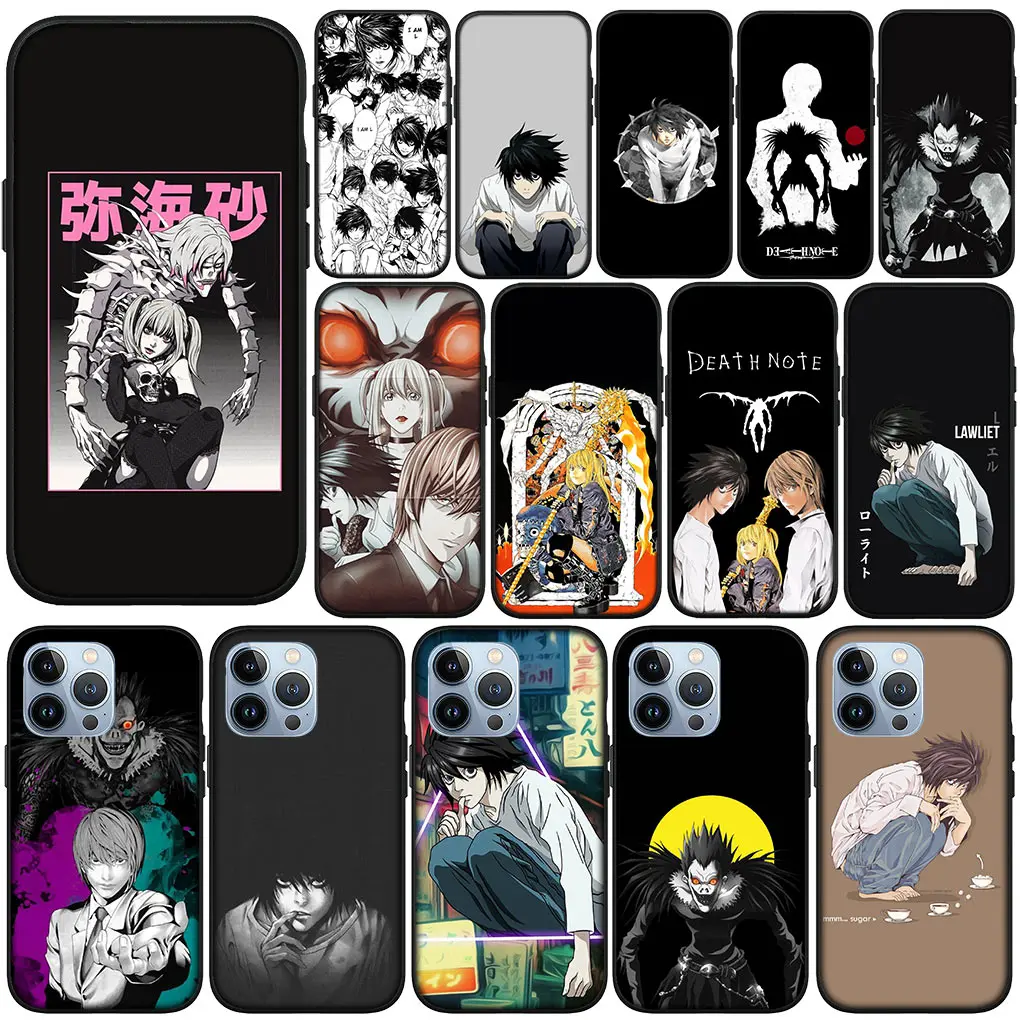 Rem Misa Deaths Note L Ryuk kira Cover Phone Case for Apple iPhone 15 14 Plus 13 12 Mini Pro Max XR + 13Pro 14+ 15+ Funda Casing