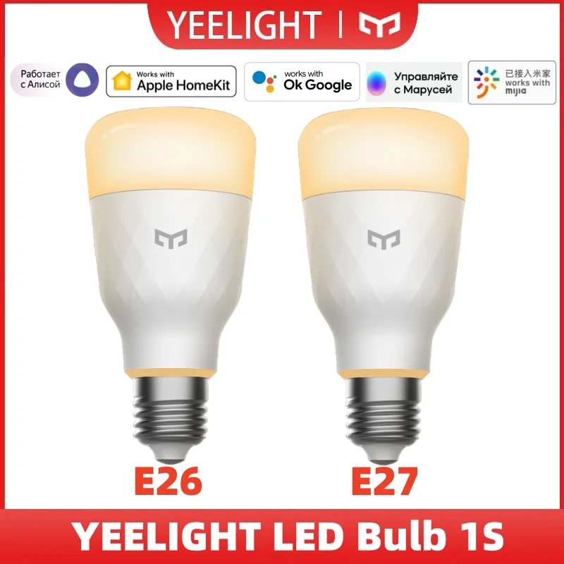 

Yeelight LED Bulb 1S E26/E27 Warm Light Adjustable Brightness WiFi Voice Control Smart Light For Homekit Mi home Google aleax