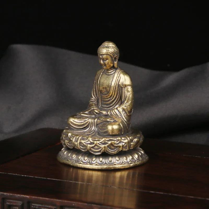 Retro Pure Brass Large Sun Buddha Statue Desktop Decoration Eight Guardian Deity Crafts Old Bronze Ware Home Decor Items