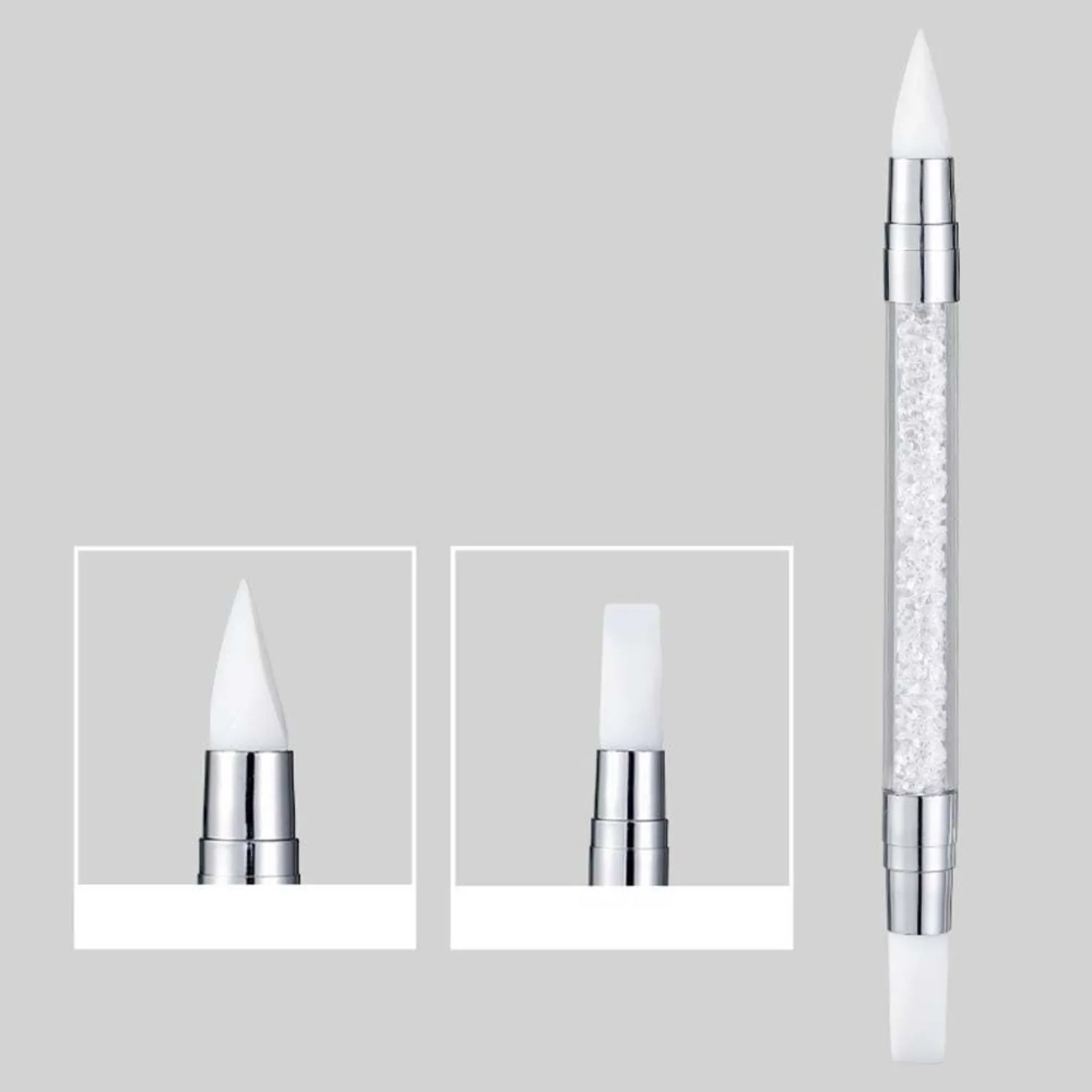 Transparent Dual Tipped Silicone Carving Dotting Pen Nail Art Tools Manicure DIY Nail Art Brush Dotting Tools for  Salon Gel Man