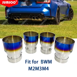 Pontas De Escape Em Aço Inoxidável Para BMW, Ponta De Escape De Ajuste Direto, BMW F87 M2 F80 M3 F82 F83 M4, Azul Queimado, Outras Peças De Motor De Automóvel, 4Pcs