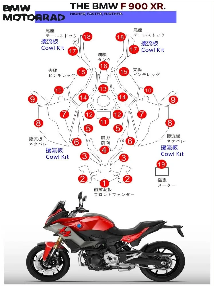 

Motorcycle Paint Protection Film, Full Kits, Scratch Chip Resistance, Self-Healing Technolog, 900 XR, Applicable to