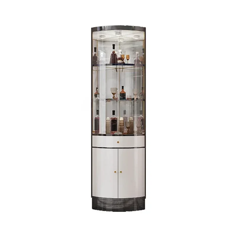 

Italian-Style Triangle Wine with Drawer Triangle Corner Cabinet Muebles De Salon Drawer Furniture