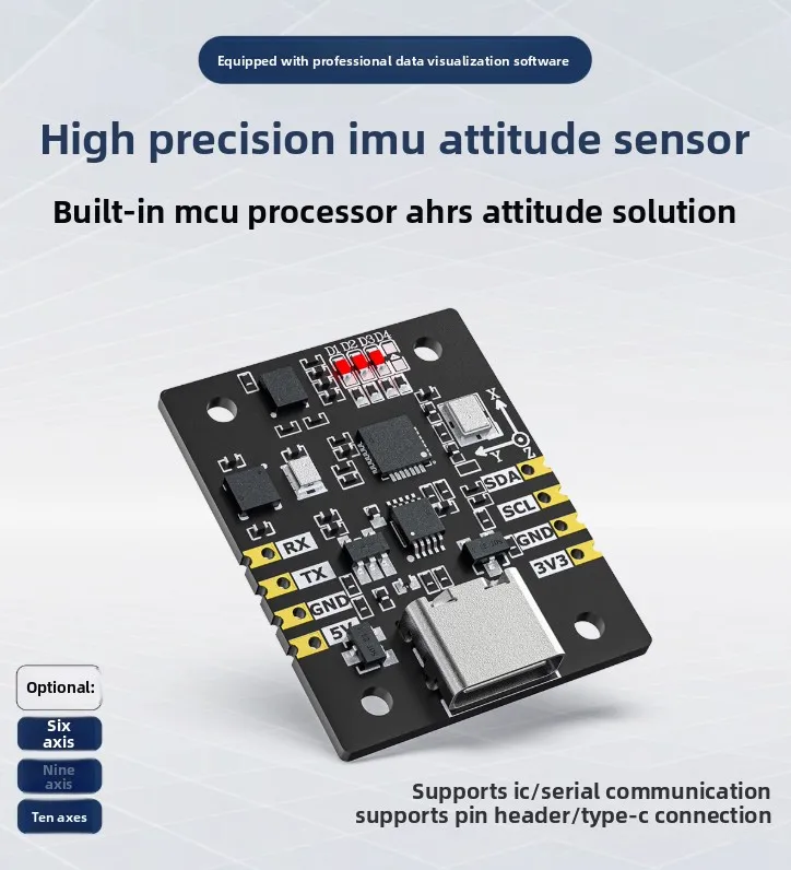 Ten-axis AHRS Angle and Attitude Sensor IMU Module Pneumatic Gyroscope Inertial Navigation ROS Robot