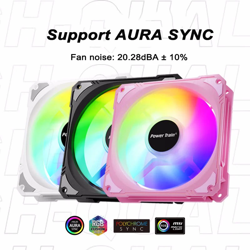 Power Train NP-12BA/NP-12BF Desktop Case Fan Quiet 120mm ARGB Fan CPU Cooler Fan Support AURA SYNC