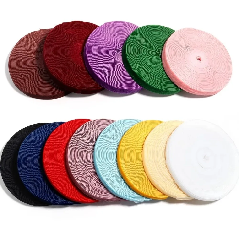 

10 Yards/Roll Velvet Ribbon One-Sided Velvet 1/2 Cm Wide Gift Packaging Ribbon Solid Color Party Decoration Ribbon