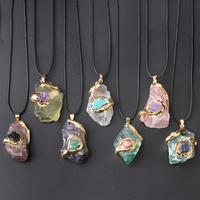 Natural Stone Gold Plated Pendant Necklace Irregular Gilt snake shape Crystal Link Healing Crystals Stone Necklaces For Women