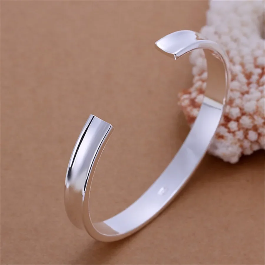 925high quality fashion open women wedding party silver color  jewelry classic bangle bracelet gift hot b078