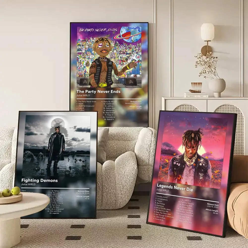 J-Juice W-WRLD Poster Waterproof Self-Stick Wall Art Stickers, Removable Wall Decor for Living Room and Bedroom