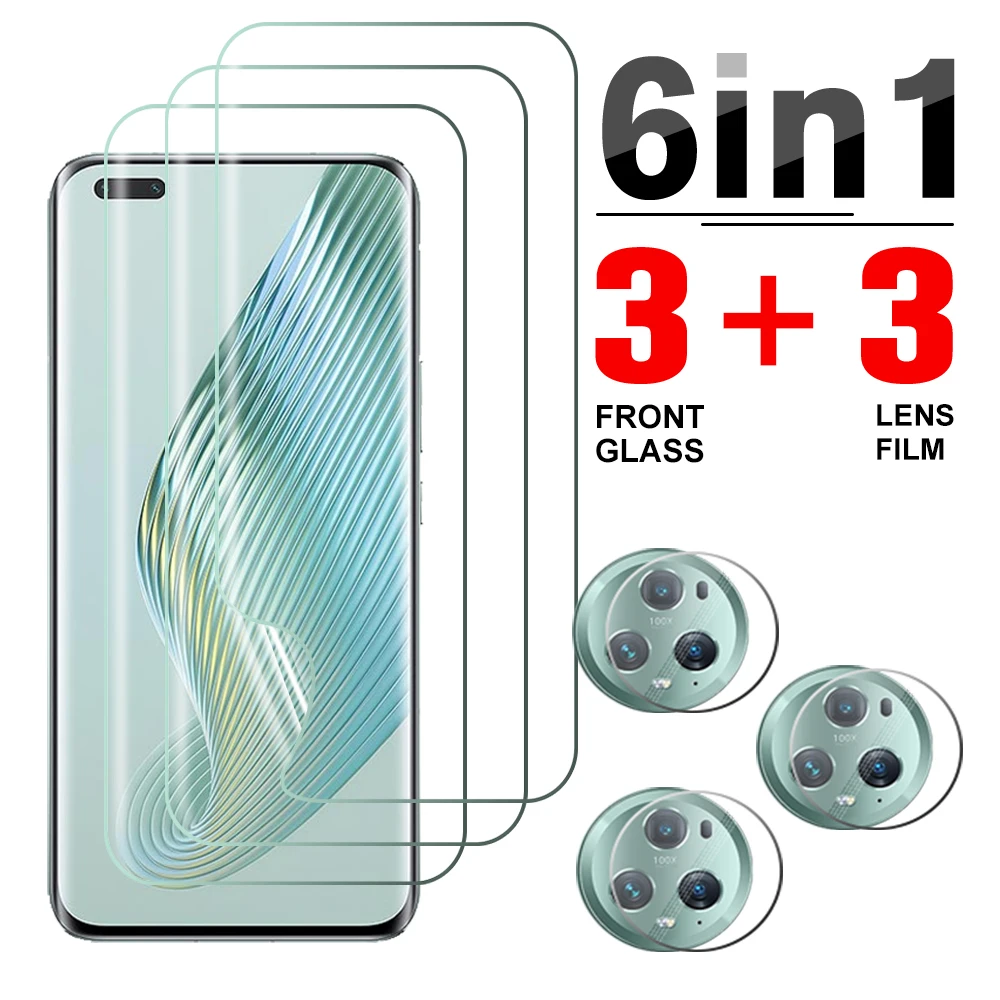 6in1 Hydrogel ฟิล์มบางสำหรับ Honor Magic5 Lite เลนส์กล้องถ่ายรูปป้องกันหน้าจอ Magic 5 Lite Magic5Lite 5G 6.67นิ้วป้องกันฟิล์ม