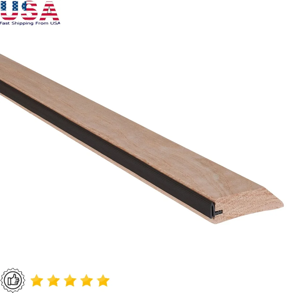 عتبة باب من الخشب الصلب الطبيعي من الفينيل 3-1/2 بوصة واط 1 بوصة ارتفاع 36 بوصة L مشروع الرطوبة والغبار والحشرات تصميم ممتص الصدمات سهل #1