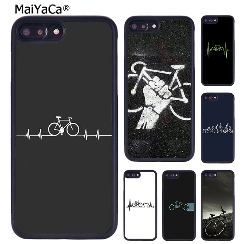 MaiYaCa Beat heart BIKE CYCLING Sport Phone Case For iPhone 16 15 14  XR XS 11 12 13 Pro MAX Plus coque Cover Shell