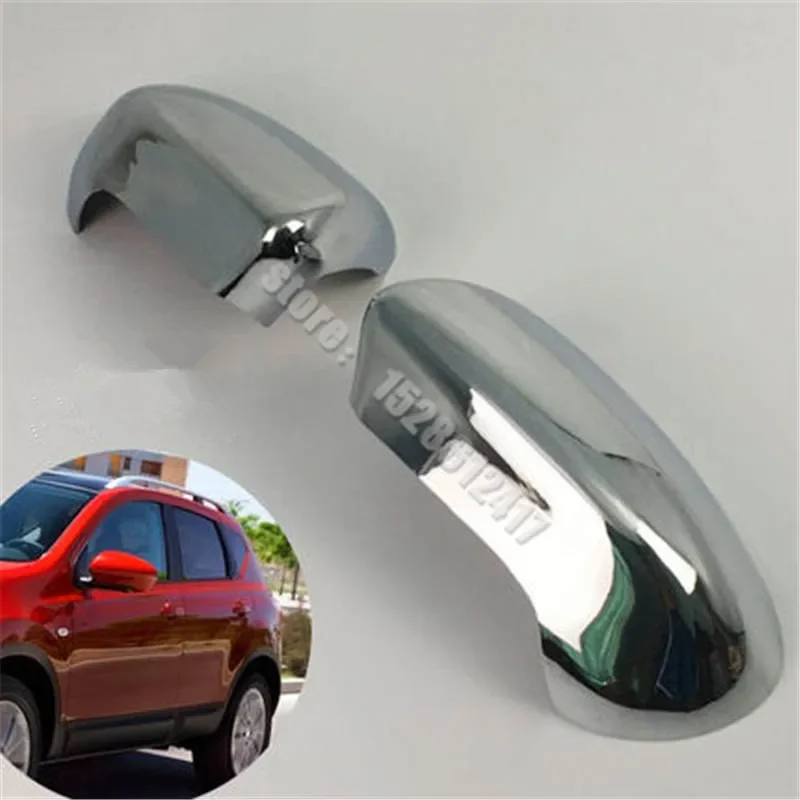 For Nissan Qashqai/+2/Dualis J10 2007 2008 2009 2010-2013 ABS Chrome Rearview Side Door Mirrors Cover Trim car Accessories