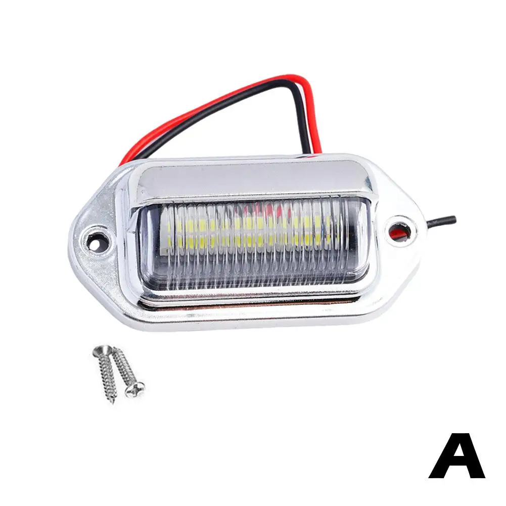 2 Stuks 6 Led Auto Kentekenverlichting Voor Suv Vrachtwagen Trailer Van Tag Stap Lamp Witte Lampen Auto producten Kentekenverlichting