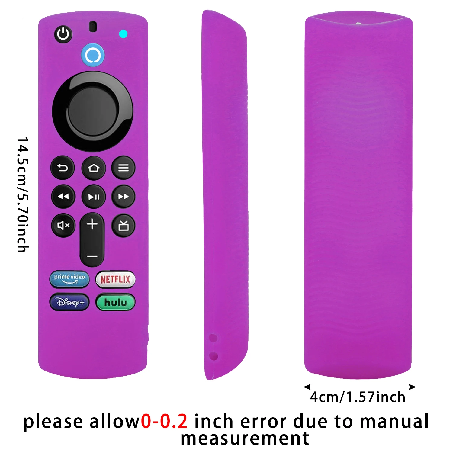 Silicone TV Remote Control Case Fit for Amazon ALEXA Voice Fire TV Stick 4K 3rd Generation Shockproof Anti-Slip Protector Cover