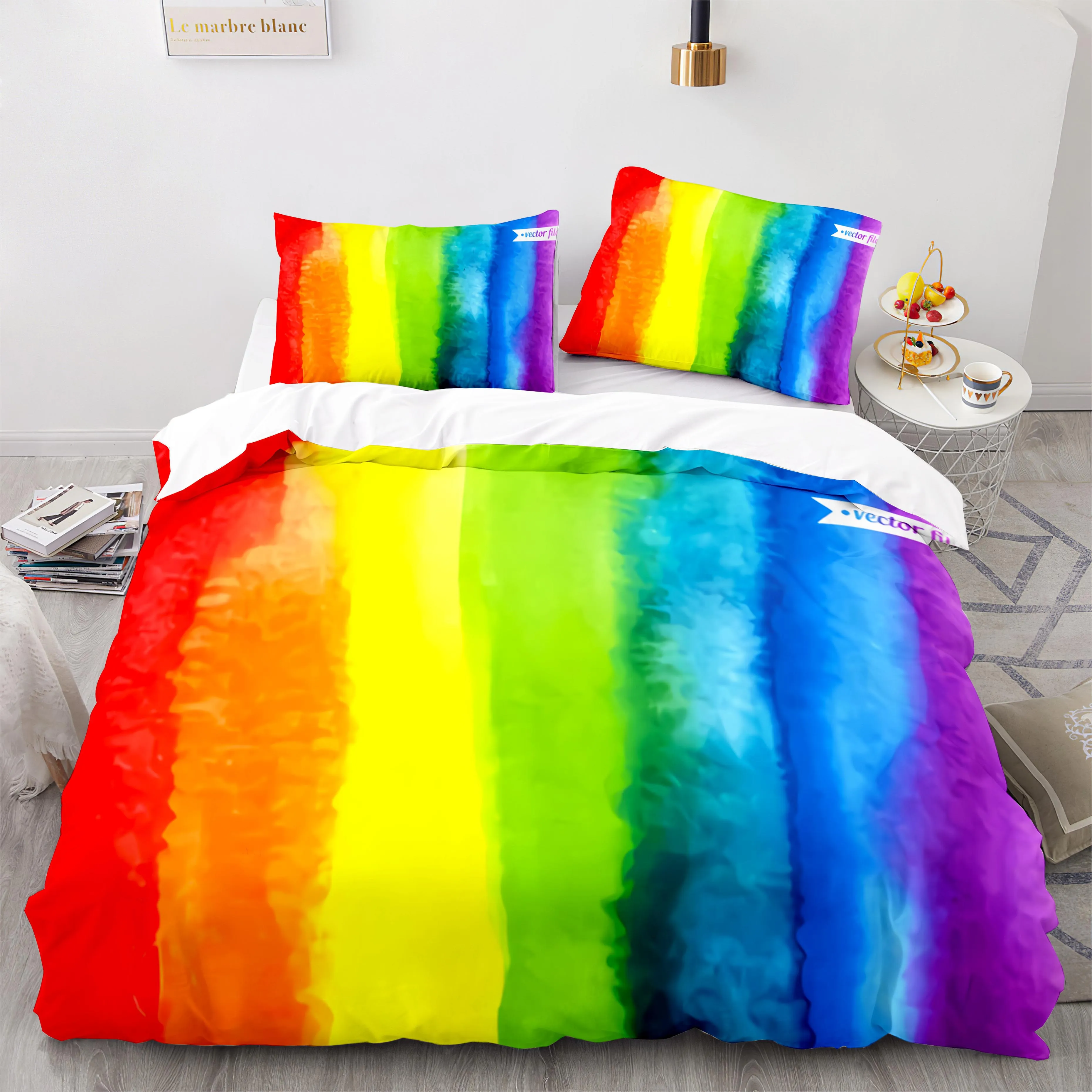 

Colorful Rainbow Bedding Set Single Twin Full Queen King Size Rainbow Bed Set Aldult Kid постельное бельё 3D Anime 10