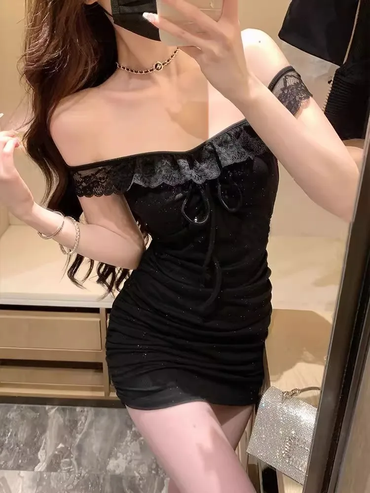 여성용 민소매 퍼플 여름 오프숄더 원숄더 스트랩리스 스트랩 없는 섹시 드레스