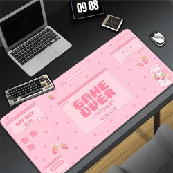 Tapis de souris mignon Kawaii, tapis de jeu pour ordinateur portable, tapis de souris en polymères, sous-souris, tapis de bureau pliable, tapis rose, 900x400mm