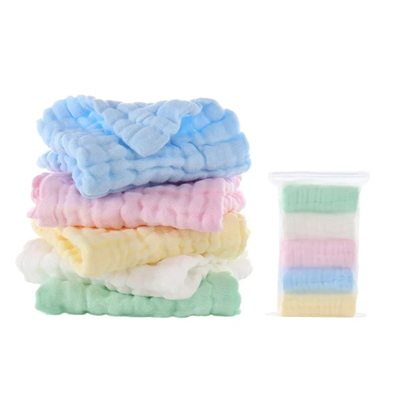 5Pcs/Set 30x30cm Soft Cotton Hand Towel Absorbent Square Adult Children\'s Small Towel Handkerchief Quick-Dry Bathroom Face Towel