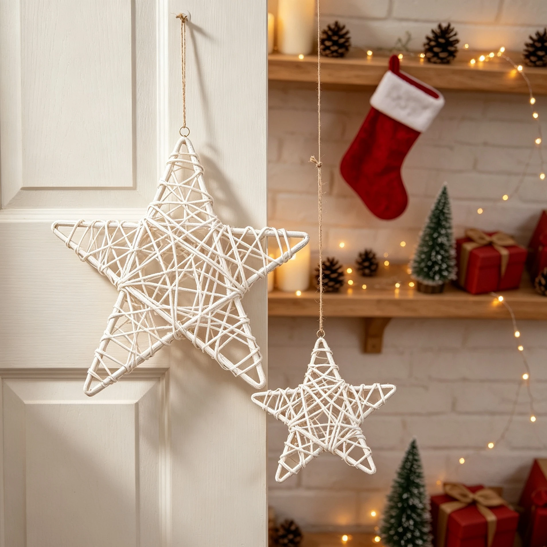 10/15/20cm Rattan-Stern Künstliche Blumen Weihnachten Halloween Dekoration Heim Zimmer Tisch DIY Handgemachter Türhänger Hochzeit Wandgeschenk – Detail 3