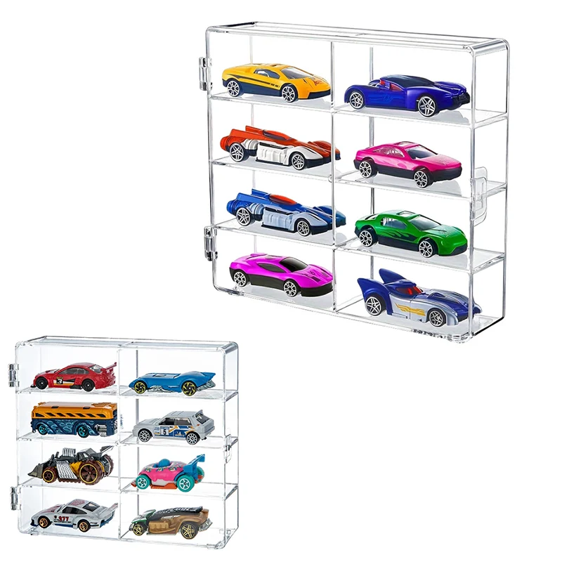 Acrylic Display Case Compatible with Hot Wheels, 8 Slots Display Case for Hot Wheels, Matchbox Cars Home for Decoration 1:64 Car