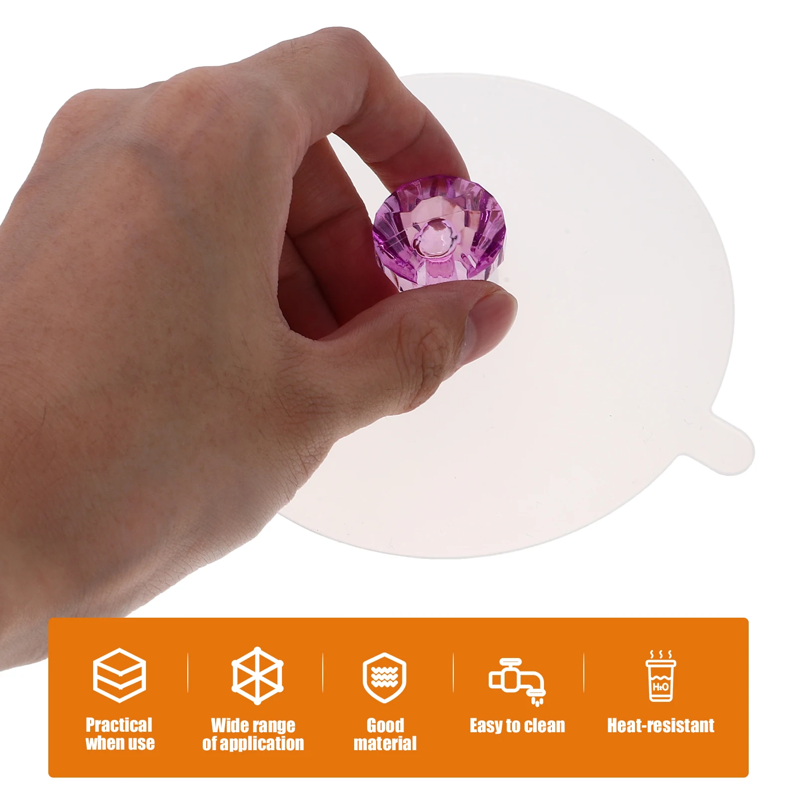 

6Pcs Silicone Dust Cover for Cups with Shiny Diamond Decor Transparent Reusable Mug Lid Set Airtight Leak Proof for Hot Drinks