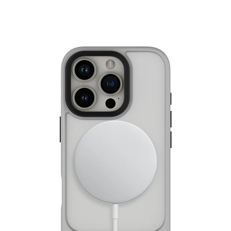 Metal Bracket for Magsafe Phone Case for iphone 17 pro max 16 Pro 15 14 13 Simple Senior Frosted Matte Wireless Charging Cover