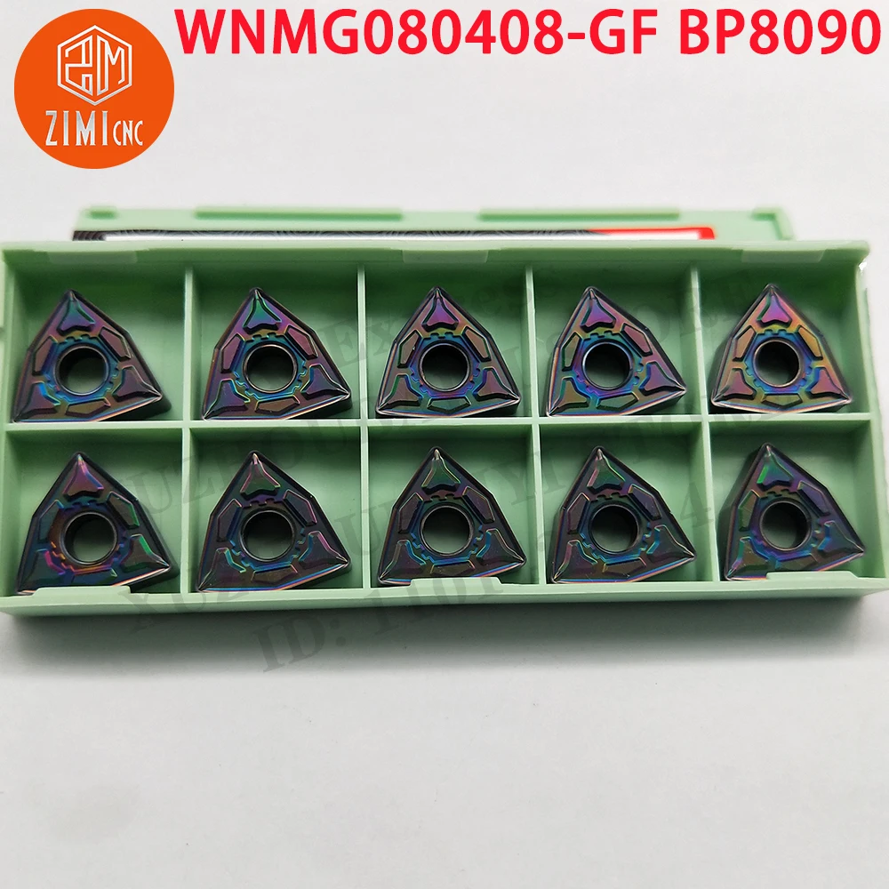 WNMG080408-GF BP8090 WNMG080408-GF Pastilhas de Metal Duro Inserções de torneamento Ferramentas de corte CNC torno de metal lâminas mecânicas do torno do cortador
