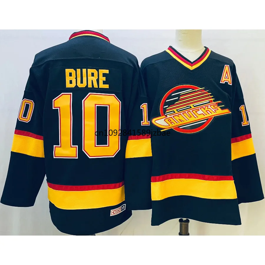 Trevor Linden Jersey 16 Vancouver Ice Hockey Jersey 10 Pavel Bure Jersey Retro Sweater Stitched Letters Numbers Us Size S-3XL