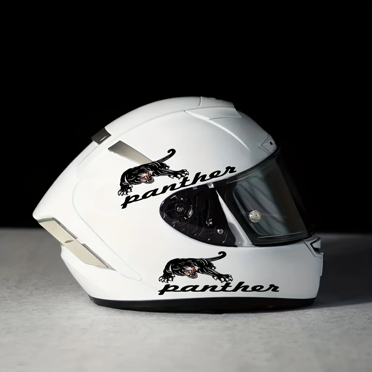 2Pcs Tiger Head Motorcycle Helmet Sticker - Durable waterproof PVC sheet with bold "WHY SO SERIOUS" design