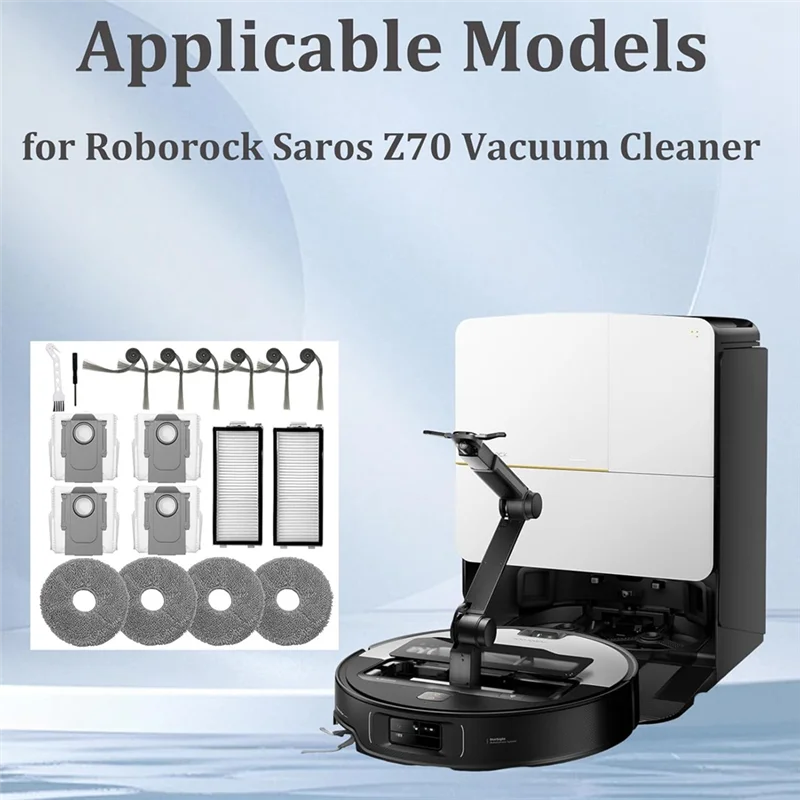 BISM Für Roborock Saros Z70 Roboter Staubsauger Seite Pinsel Hepa-Filter Mopp Tuch Staub Taschen Zubehör Kit
