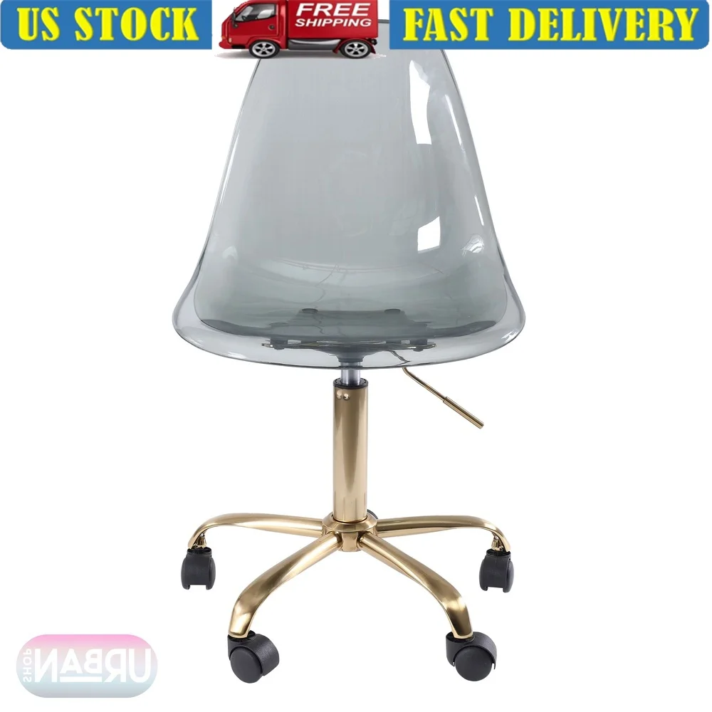 

Contemporary Acrylic Office Chair Height Adjustable Swivel Rolling Chair with Wheels Home and Office Use