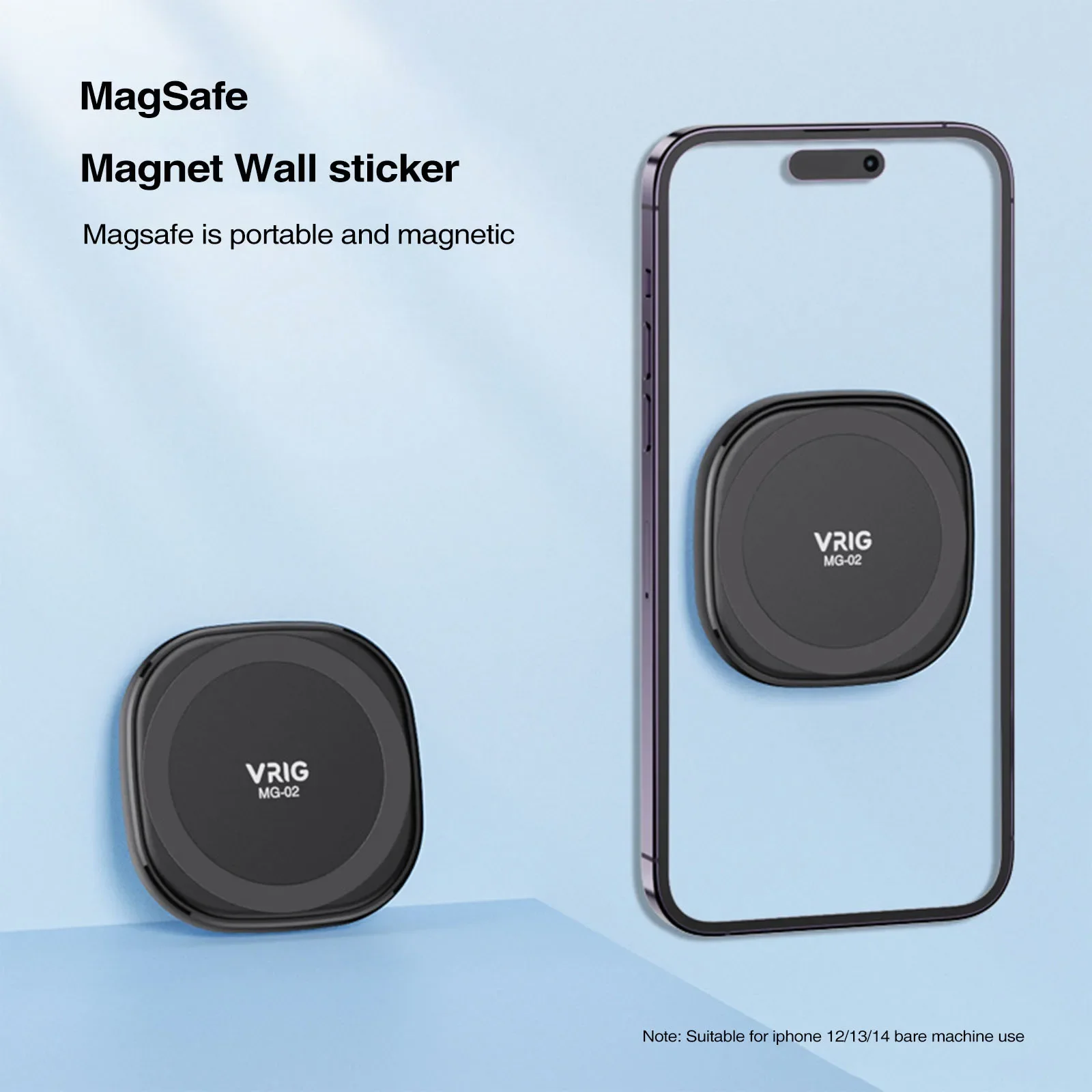 UURig VRIG MG-02 for Magsafe Strong Wall Sticker Pasting Magnetic Phone /Car Holder for iPhone 15 14 13 12 HUAWEI Samsung Xiaomi