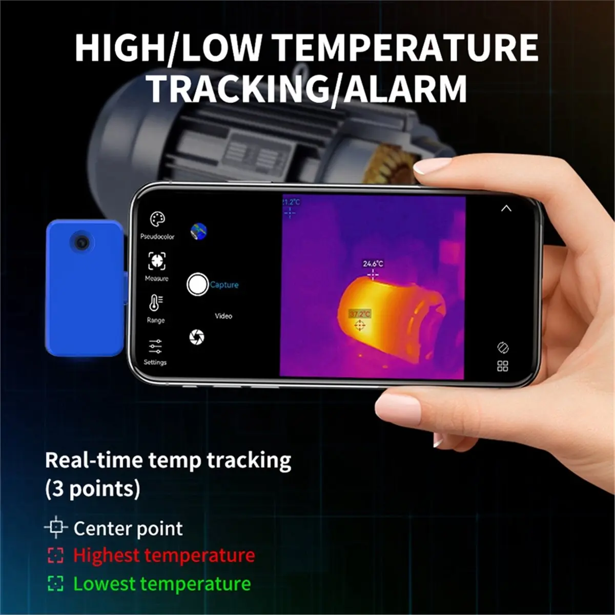 Thermal Imaging Camera for Android Phone USB Type-C Infrared Resolution 96x96 Thermal Imager ℃/℉/K Thermal Camera