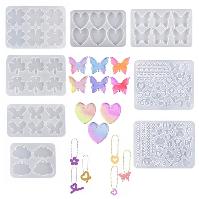 SNASAN formy silikonowe serce gwiazda kwiat motyl wisiorek Making geometria Handmade narzędzie do majsterkowania UV żywica epoksydowa formy silikonowe