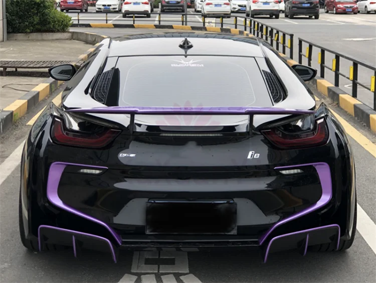 لسيارات BMW I8 TC Style 2014-2018 ألياف الكربون الجبهة قضيب حافة الجانب المئزر الخلفي الناشر هود الكسوة الخلفية سبويلر طقم الجسم