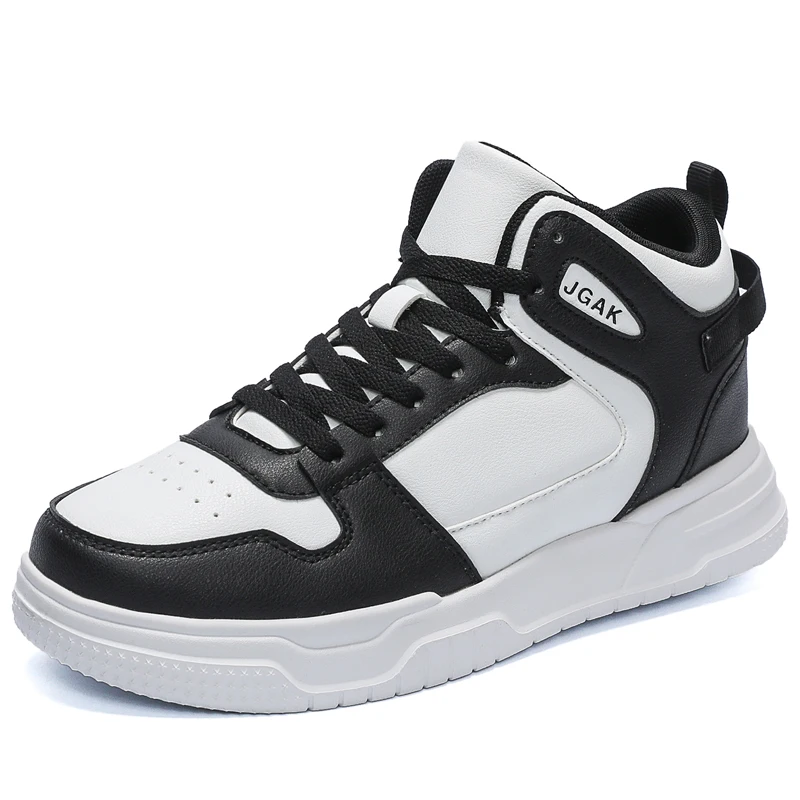 حجم كبير 50 51 52 أحذية رياضية من الجلد الرجال عالية أعلى أحذية رياضية الكاحل موضة أحذية التزلج الشقق موضة أنيقة