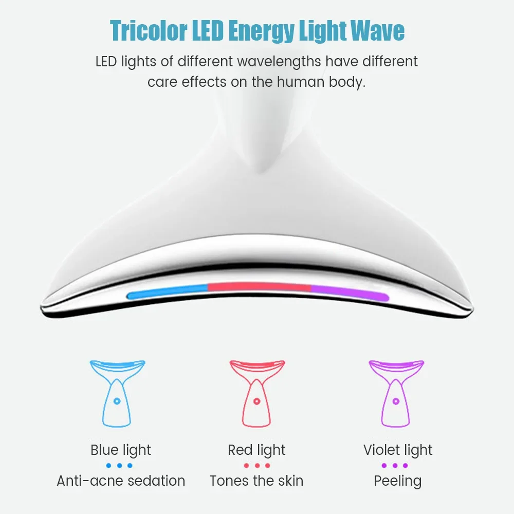 EMS Microcurrent Chin Lifting Face คออุปกรณ์ความงาม LED Photon Firming Rejuvenation ต่อต้านริ้วรอย Skin Care Facial Massager