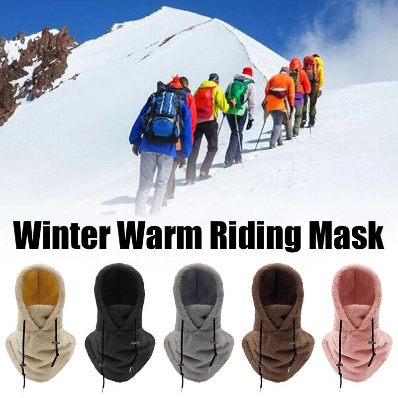 High Polar Fleece Balaclava Winter Ski Windproof Cap Outdoor Cycling Cap For Men Face Masks Hood Beanies Women Plush Warm Hat