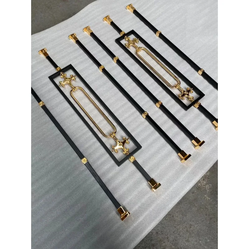 custom.Modern Contemporary Wrought Iron Outdoor Stair Railing with Customizable Colors and Decorative Designs H 950mm 1 Year