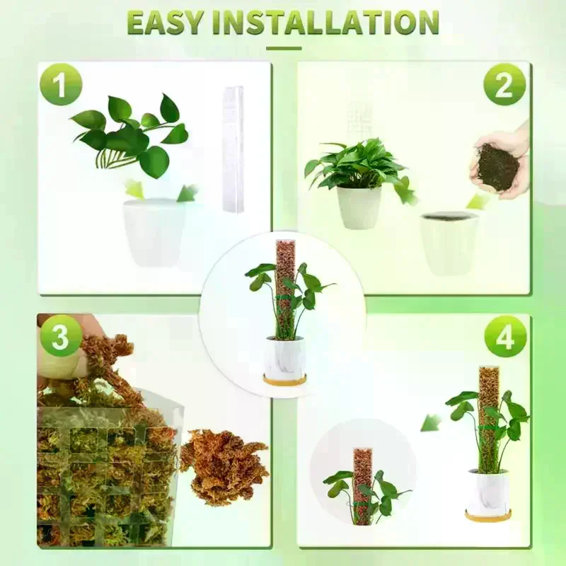 Moss Pole Plastic Plant Stand Indoor Climbing Plants Pot Moss Stick For Plants Growth Garden Support Accessories
